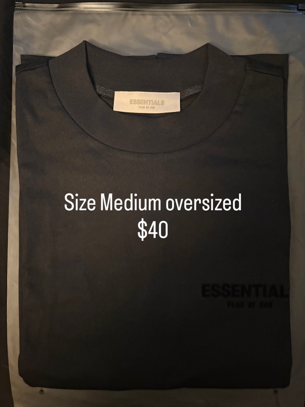 Essentials Men's Oversized Crewneck T-Shirt - Black
